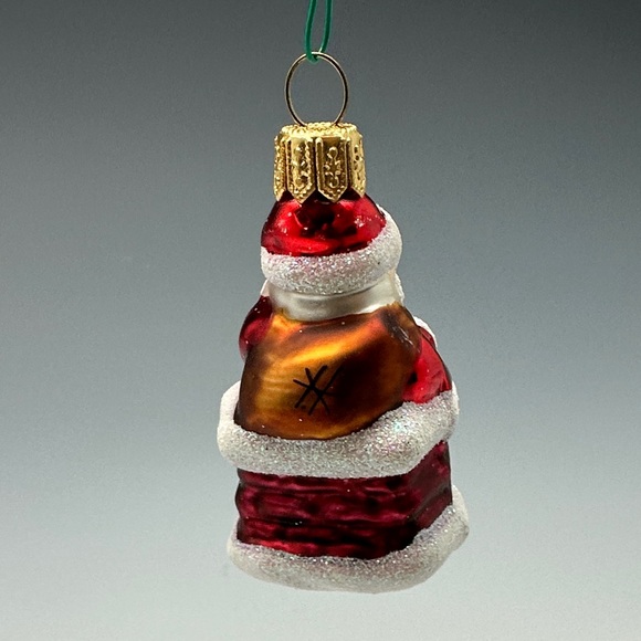 Festive Santa Claus Glass Ornaments Set - Red and White - Picture 6 of 12